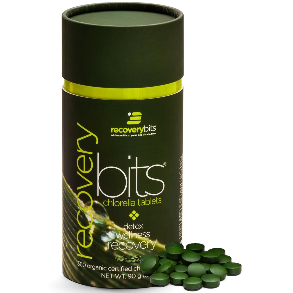 EQUERYbits - Organic Chlorella Tablets - Plant- Based Algae Superfood - Chlorophyll - Cracked Cell Wall - Energy - Immune System - Detox - Keto - Vegan - Non-GMO - Small Canister - 360 Tablets
