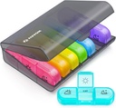 AUVON Cotygodniowy Pill Organizator 3 razy dziennie, duży 7 dzień Pill Box 3 razy dzień z oddzielnym kontenerem, Przenośny Pill Case for Medication, Witaminy, Olej rybny i suplementy