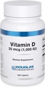 Douglas Laboratories Witamina D 25 µg (1000 j. m.) - Witamina D3 - Do wsparcia immunologicznego, Zdrowie Kości i Zębuszka Zdrowie * - Witamina D jako Cholekalcyferol - 100 Tabletki