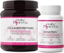 Annatrol Bone Support & FORTIBONE Collagen Peptydes w / FORTIGEL, VERISOL - Kompletna kość, staw, skóra, włosy, paznokcie i wsparcie metaboliczne 124; 1 Miesiąc dostaw (Tub, 390g)