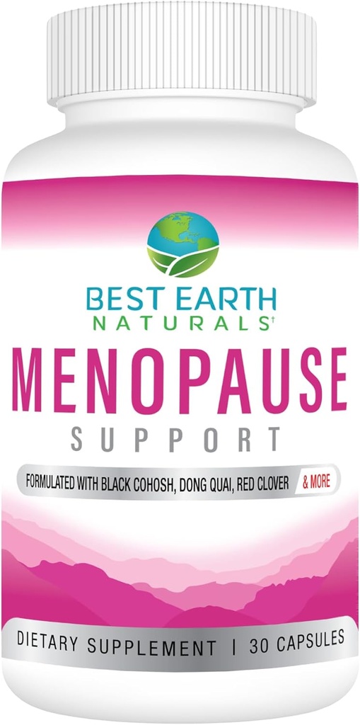 Najlepsza Ziemia Naturals Menopauza Wsparcie dla Hot Flash, Mood Swings, nocne poty, Zdrowy poziom hormonu i więcej. Wykonane z czarnego Cohosh, Chasteberry & More
