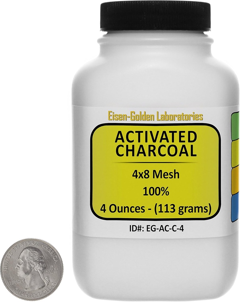 Węgiel drzewny aktywowany [C] 100% ACS Grade Course Granules 4 Oz in a Space- Saver Bottle USA