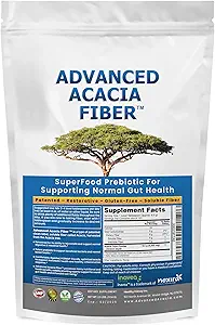 Organiczne Acacia Fiber Proszek Prebiotyczny Fiber Proszek Doskonałe wycieczki łazienkowe, trawienie, IBS Relief, Leaky Gut Naprawa 24oz w / Scooper