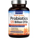 Innate Vitality Probiotics 120 Miliard CFU dla mężczyzn i kobiet, 34 Szczepy z Prebiotyki & Enzymy trawienne, Immune & Digestive Health, Opóźnione wydanie, Szafka Stable, 30 Kapsułki wegańskie