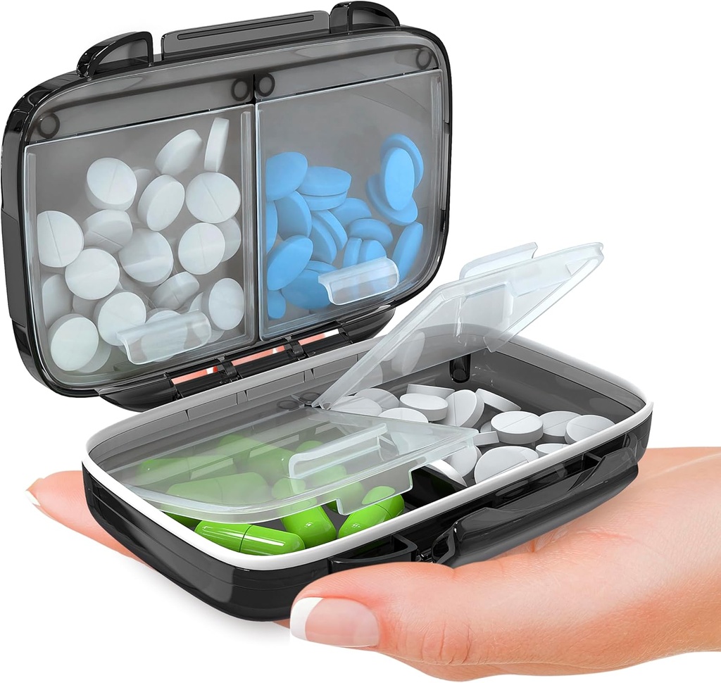 BEXEEN małe pudełko pill dla torebki mini pill case - Medicine pill organizer Travel - Przenośny pojemnik pill Compact pill Holder Wilgocioodporny Pocket Vitamina Organizer 4 Zestaw do leczenia składników