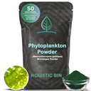 Holistic Bin Marine Phytoplankton Powder - zrównoważona hodowla w Nordic Green Water Farm - Nutricent- Dense Omega-3 Superfood - Bogata w aminokwasy, chlorofil, witaminy i minerały śladowe - 50 Grams