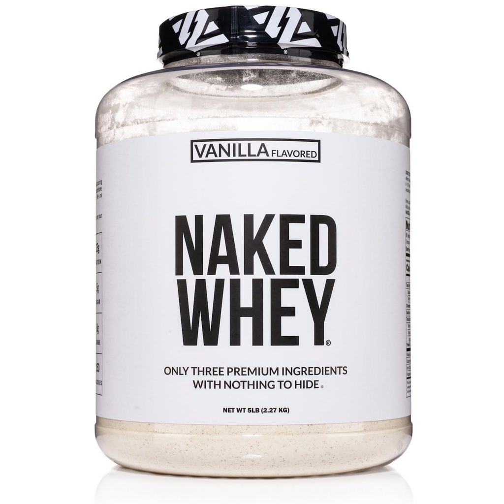 NAKED Vanilla serwatka protein proszek - wszystkie naturalne trawa karmić serwatki proszek, Vanilla Flavor, Organiczny cukier kokosowy, 5Lb luzem, GMO- Free, Soy Free, Gluten Free - 61 Sługi