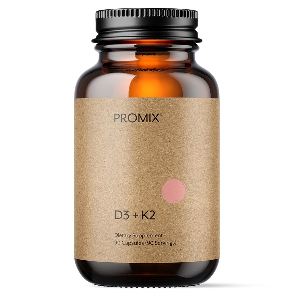 Promix Nutrition Witamina D3 K2 5000iu dodatek 124; MK4 & MK7 Bilans 124; Soy & Gluten Free - 90 liczba kapsułek