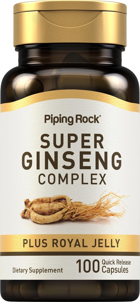 Piping Rock Ginseng Complex Kapsułki 124; 100 Hrabia 124; z Royal Jelly 124; Non-GMO, Gluten suplement wolny