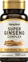 Piping Rock Ginseng Complex Kapsułki 124; 100 Hrabia 124; z Royal Jelly 124; Non-GMO, Gluten suplement wolny