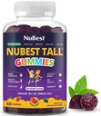 NuBest Gummies Wysokie dla dzieci w wieku 2 + & Teens 124; Siła kości, odporność, zdrowie trawienne z wapniem, Witamina D3, K2, Kompleks B, Magnez, Cynk 124; 20 + Witaminy Berries Gummies, bez dodatku cukru