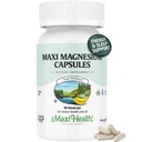 Maxi Health Magnezu Kapsułki - Produkcja energii - Mięśnie i Nerwy Zdrowie - Wsparcie dla kości - Magnezu Suplement z tlenku magnezu, Magnezu Glycinate Chelate i Magnezu Cytrate - 90 Hrabia Maxi Health