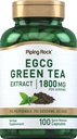 Piping Rock EGCG Green Tea Extract 1800 mg XI124; 100 kapsułki XI124; standardowy suplement XI124; Non-GMO, Gluten Free