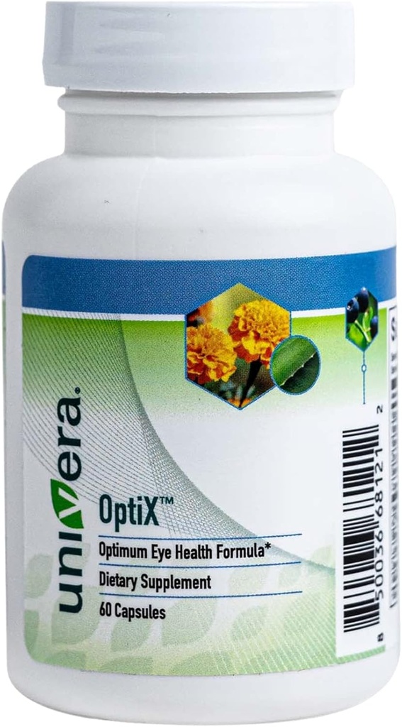 Universita OptiX, Witaminy do oczu, Luteina, Zeaksantyna, Witamina C, Cynk, Beta Karoten, Bilberry, Selen, Wspiera Szczepy do oczu, Utrzymuje zdrowe soczewki do oczu, 30 Day Supply