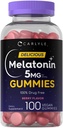 Carlyle Melatonin 5 mg Gummies ↓ 124; 100 Hrabia Xi124; Berry Flavor Xi124; 100% Lekarstwa Bezpłatne 124; Non- GMO, Gluten Free Supplement
