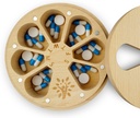 Drewno Cotygodniowy Pill Organizator dla Witamina medyczna, Zapalenie stawów Przyjazny 7-dniowy Pill Box średnio Komory Holder, Codziennie Przenośny Pigułka Travel z workiem Velvet