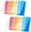 Dandat 2 Pack XL Dużego Tygodnia Pill Organizator 4 razy w ciągu miesiąca Pill Organizator Dużej Medycyny 28 Dzień Pill Box Organizator tygodniowy 7 Dzień Pill Dispenser 4 razy dziennie