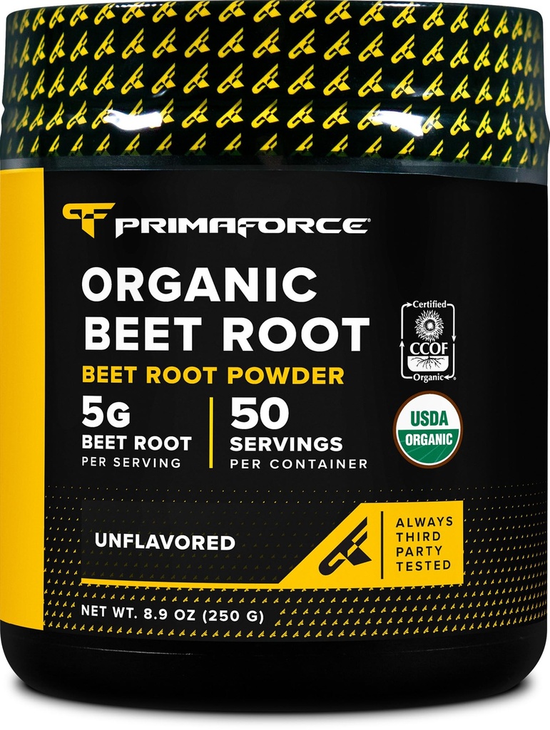 Primaforce Organic Beet Root Powder (250g) Unflavored - Naturalne źródło przeciwutleniaczy i składników odżywczych