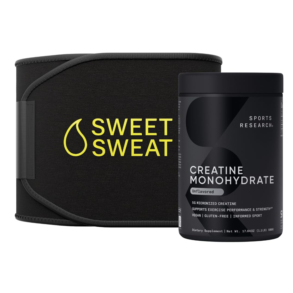Sports Research Creature Monhydrate and Sweet Waist Trimmer - Czarny i żółty (mały)