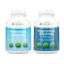 Chlorek potasu 99mg + Magnezu Glicynian 400mg - 365 + 270 Tabletki - Wegetariański Pasek - Made in USA