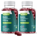 VITEEY Gummeje do włosów skóry i paznokci - Biotin do wzrostu włosów Gummeje - 5000 µg - Wegan, Gluten- Free, Non-GMO - 120 Count
