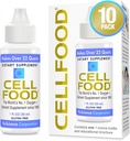 Cellfood Oxygen Boost - 1 fl oz, 10 Pack - Liquid Oxygen Supplement for Lymphatic Dreanage, Wysokość choroby, Jet Lag, Zmęczenie, Bóle głowy i energii - Gluten Free, Cert. Kosher