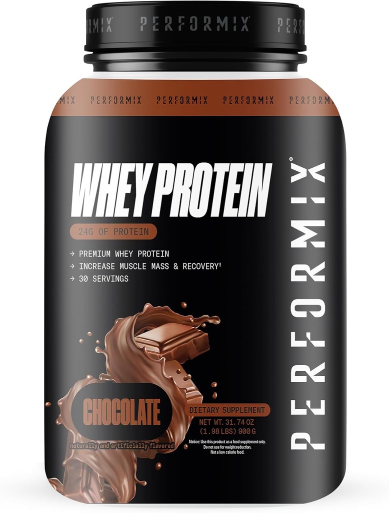 PERFORMIX - Mieszanka izolacyjna białka serwatki - 24g białka - 5,4 g BCAA - 110 kalorii - Odzyskiwanie mięśni i post - 100% proszku białka serwatki - 1,98 lbs - 30 Sług - Czekolada