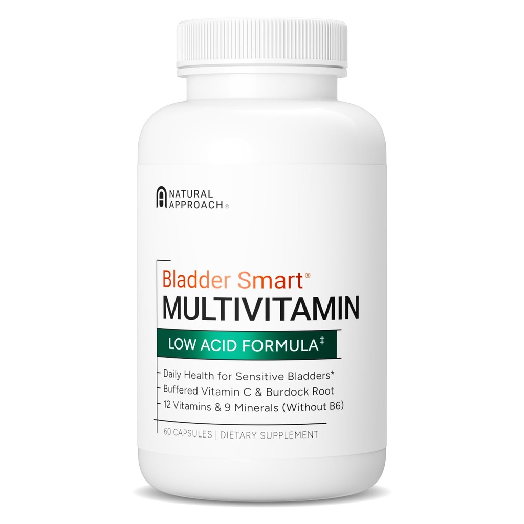 Low- Acid Multivitamin for Sensitive Bladders 124; 12 Witamin & 9 Minerałów 124; Buforowany Witamina C & Burdock Root 124; USA Produkowane 124; 60 Kapsułki