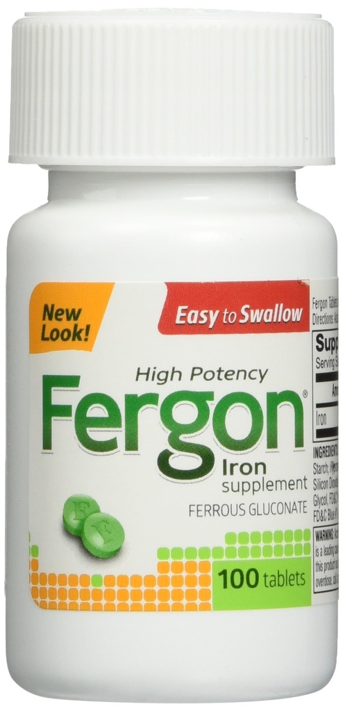 Fergon High Potency Żelaza suplement tabletki, 100 Hrabia