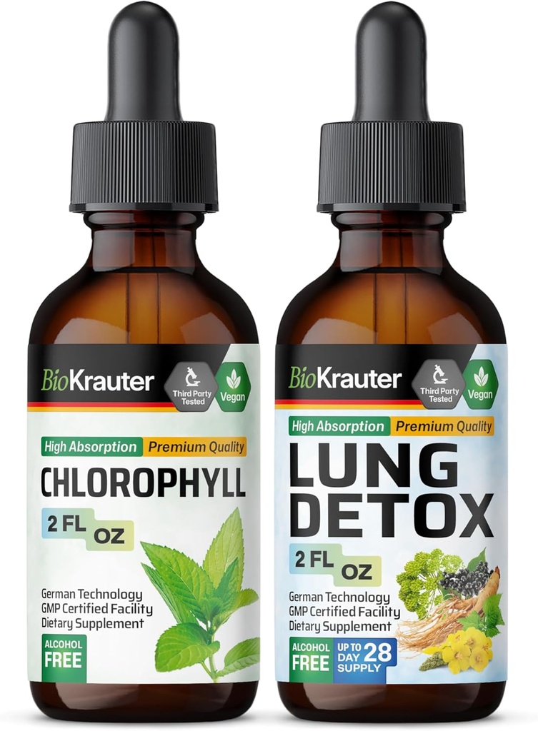 BIO KRAUTER chlorofil nalewka 2 Fl. Oz. & Lung detox nalewka 2 Fl. Oz.