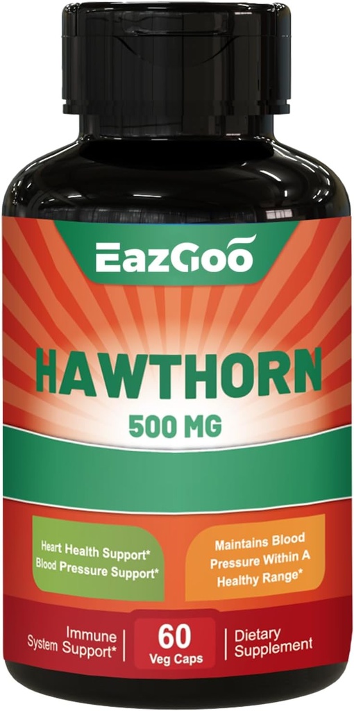 Hawthorn Berry Capsules- Antioksydant, Circulation Support- Hawthorne Supplement- 60 kapsułki Vegan, Non-GMO