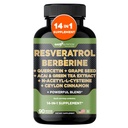Gade Nutrition Resveratrol Berberine Quercetin Grape Extract Green Tea Extract N- Acetyl Cysteine - 14 in 1 Complex Supplement for Women & Men with Pothent Antioksydants - Made in USA