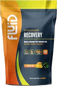 Odzyskiwanie płynów, Post- Workout Drink Mix, Białko izolatu serwatki, L- glutamina, węglowodory, Wszystkie naturalne składniki, Gluten- Free, Lactose- Free (Owoce tropikalne)