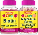 WellYeah Biotin Kids + Magnezu Citrate Kids, Gummies Bundle - Great Desting, Suplement witaminy, Gluten Free, GMO Free, Gummy do żucia