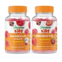 Żywy magnez Kids + Probiotyk 2 Miliard CFU Kids, Gummies Bundle - Great Desting, Suplement witaminy, Gluten Free, GMO Free, Gummy do żucia