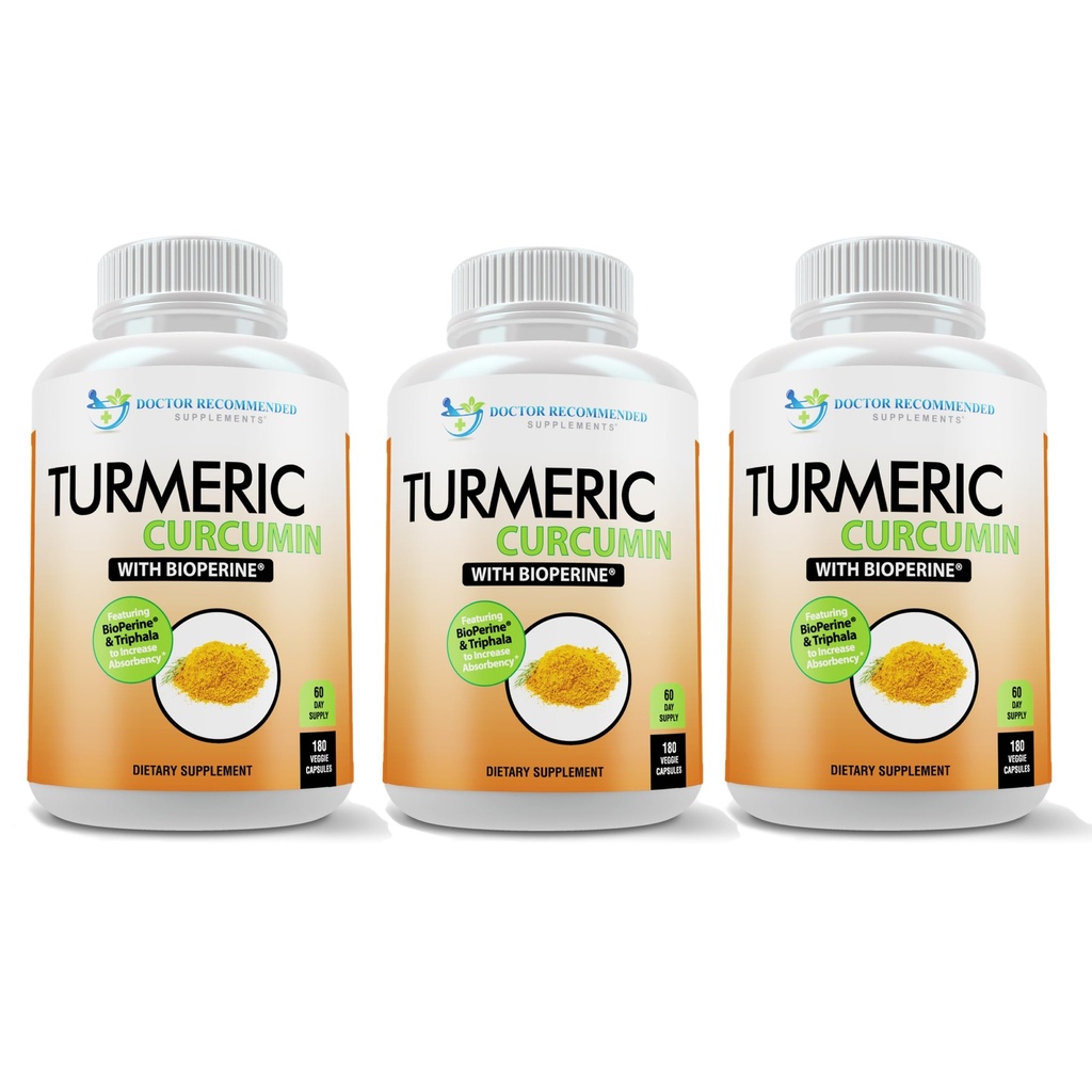 Kurkumina Kurkumina suplement - 2250mg / d - Kapsułki wegetariańskie - 95% Kurkuminoidy z ekstraktem z czarnego pieprzu (Bioperine) - 750mg Kapsułki - 100% Organic - Najmocniejszy Turmeric (Opakowanie 3)