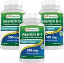 Najlepsi naturalni Witamina B1 jako Mononitrat tiaminy 500 mg 120 tabletek (120 liczenie (opakowanie po 3))