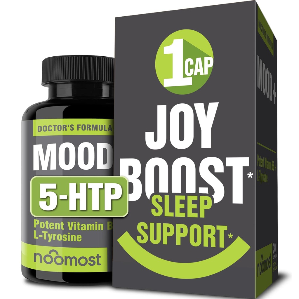 Supplement wsparcia nastrojów dla boost nastroju, spokój umysłu i ciała, Stress Response, Suplement energetyczny - Ziołowe Adaptogeny: Ashwagandha, L Tyrosine, 5 HTP, kwiat namiętności, 30 Liczby