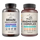 AMANDEAN Premium Brain & Magnez Bundle: Wysokoabsorpcyjny Magnezu L- Threonian, Glicynian & Malate, USA- Grown Organic Lion 's Mane 6: 1 Extract i Alpha- GPC. Wspiera poznawcze zdrowie, skupienie i sen