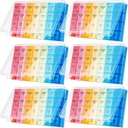 Hsei 6 Pack Weekly Pill Organizer Box 4 Times a Day 7 dzień Wodoodporny Pill Case Big Medication Box Travel Daily Container for Vitamin Fish Oil Supplements
