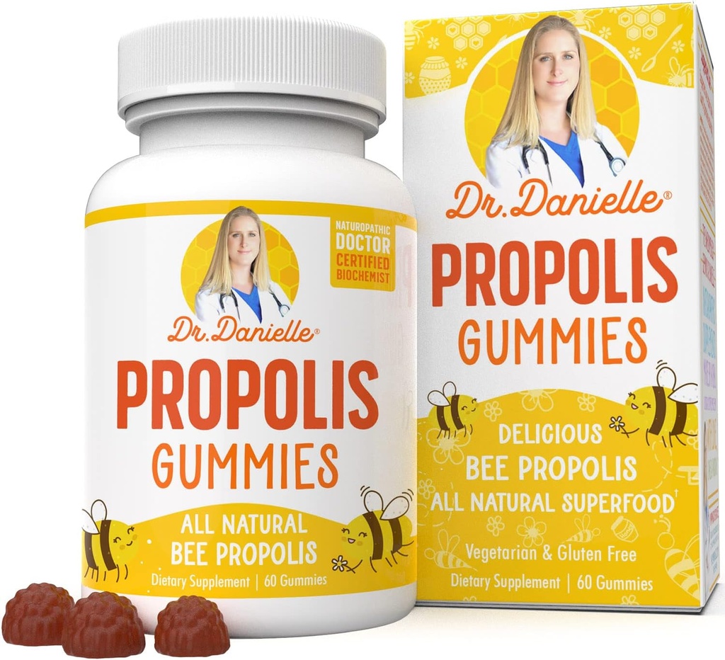 Propolis Gummies autorstwa dr Danielle, Best Propolis Gummy Supplement, 500mg