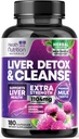 Delikatnie Wątroba Cleanse Detox & Repair Formuła - Advanced Liver Support Supplement with Silymarin Milk Tistle, Dandelion Root, Artichock Extract, Turmeric, Choline, & Beetroot - 180 Kapsułki wegetariańskie