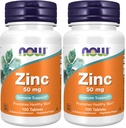 Teraz suplementy żywności, Cynk (Glukonian cynku) 50 mg, Wspomaga funkcje enzymatyczne *, Wsparcie immunologiczne *, 100 tabletek (Opakowanie 2)