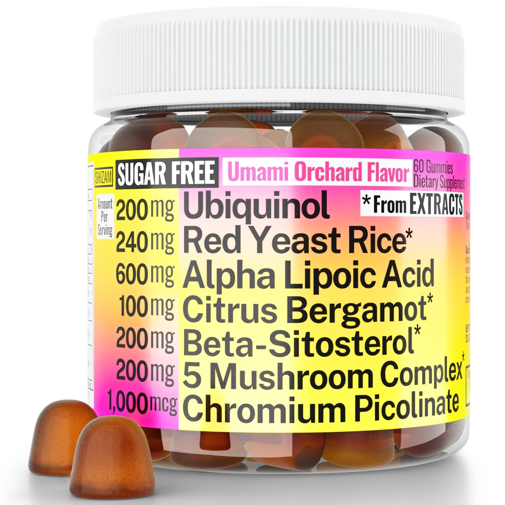 Czerwony Yeast Rice Alpha Lipoic Acid Ubichinol CoQ10 Citrus Bergamot Beta- Sitosterol Chromowy Pikolinat Cukier - Mniej Gumie w Lwie Mane Turcja Ogon Reishi Cordyceps Chaga, Pigułki Suplement kapsułki Alt