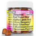 Czerwony Yeast Rice Alpha Lipoic Acid Ubichinol CoQ10 Citrus Bergamot Beta- Sitosterol Chromowy Pikolinat Cukier - Mniej Gumie w Lwie Mane Turcja Ogon Reishi Cordyceps Chaga, Pigułki Suplement kapsułki Alt