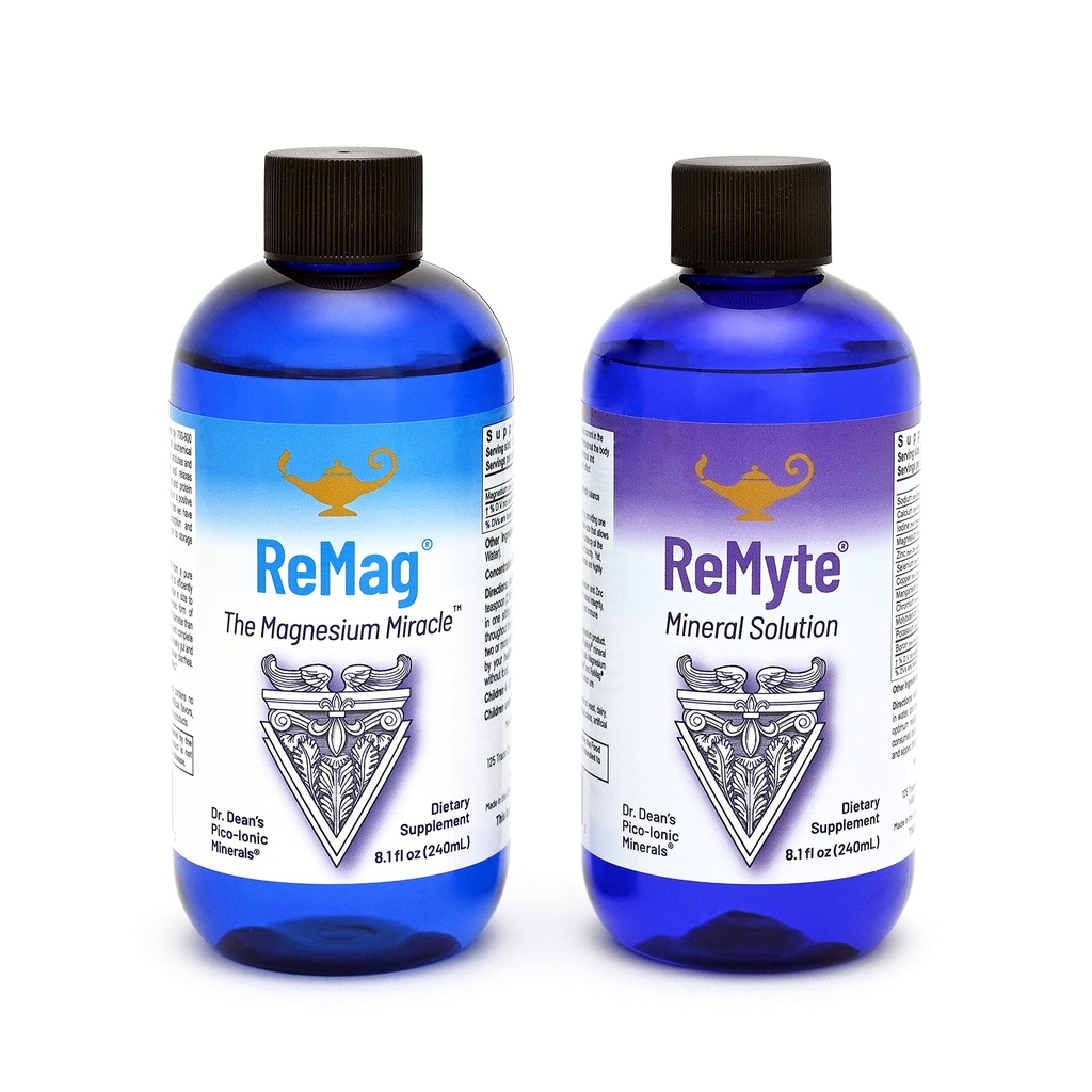 RnA ReSet ReMag & ReMyte - Liquid Magnez and Multi- Mineral Supplement Bundle, 8.1 Fl Oz Each (2- Pack)