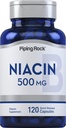 Piping Rock Niacin 500mg Flush Nex124; 120 Kapsułek Nex124; Non- GMO i gluten