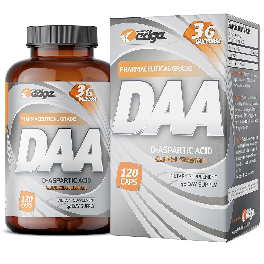 Wydajność Edge DAA D- Aspartic Acid 3g Dawka dobowa 30 Day Supply, 120 Kapsułki