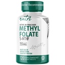 Nutri 5- MTHF L Metylfolan 15MG - 4 Miesiące Dostawy, 120 Tabletki Wegańskie - Metylowany suplement foliowy - Funkcja kognitywna, Heart Health, Wsparcie prenatalne - Trzecia strona Tested - NSF Certified Facility