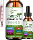 Cynk Quercetin z Bromelain Witamina C D3 Krople immunologiczne Wsparcie immunologiczne z Witaminą A K2 Echinacea Chlorophyll i Elderberry - 10 in1 Immune Defense Drops Complex for Immunity Health